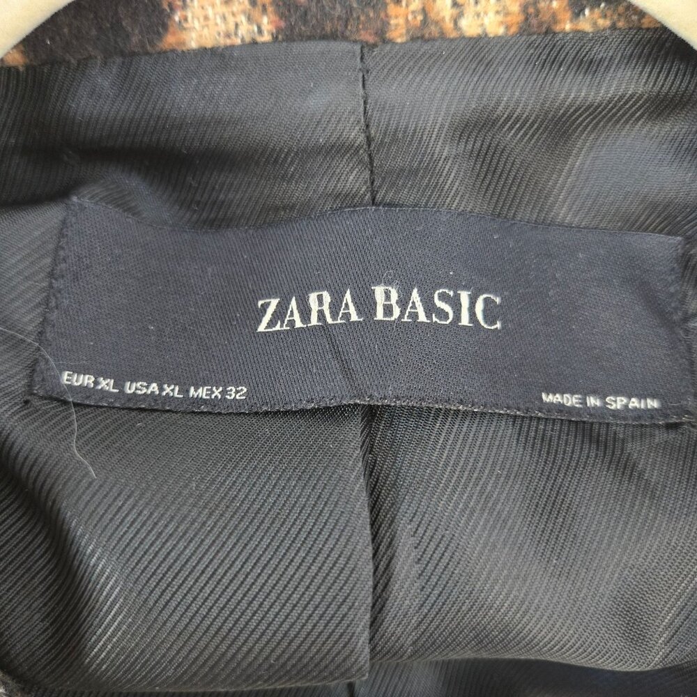 Zara Basic Leopard Print Double Breasted Peacoat … - image 3